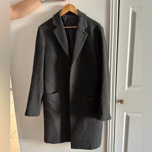 Armani Exchange Wool Dark Gray Trench Coat